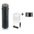 Portable electric shaver with cleaning brush, charging cable, and protective caps for grooming