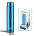 Blue electric facial hair remover with cleaning brush and USB cable for organic and functional face mask care