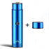 Blue electric facial shaver with an additional detachable head for organic and functional face mask skincare
