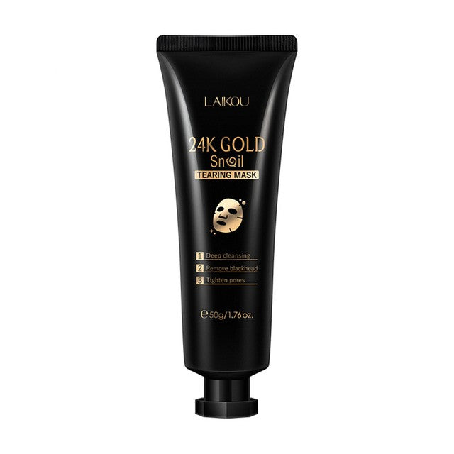 LAIKOU 24K Gold Snail Tearing Mask tube for deep cleansing and pore tightening organic and functional face mask