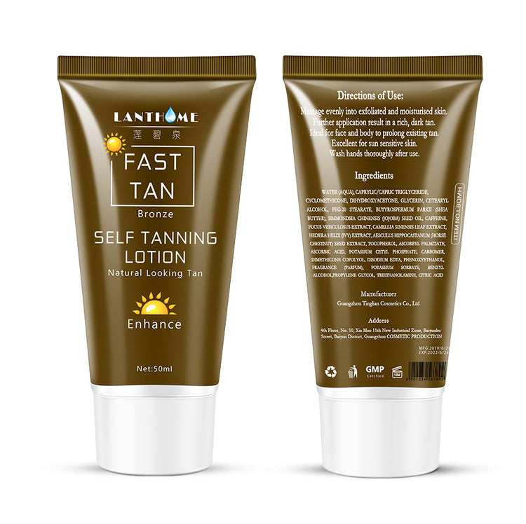 Organic and functional face mask self tanning lotion Fast Tan Bronze for natural looking tan 50ml