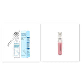 Organic and functional face mask with hyaluronic acid serum dropper bottle and pink skincare applicator