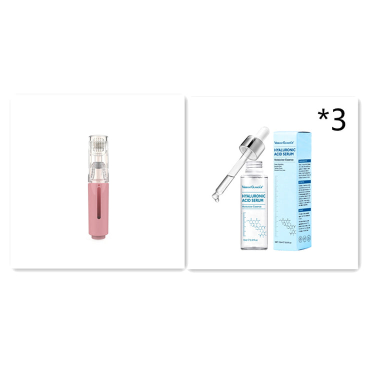 Organic and functional face mask device with hyaluronic acid serum dropper bottles set of three