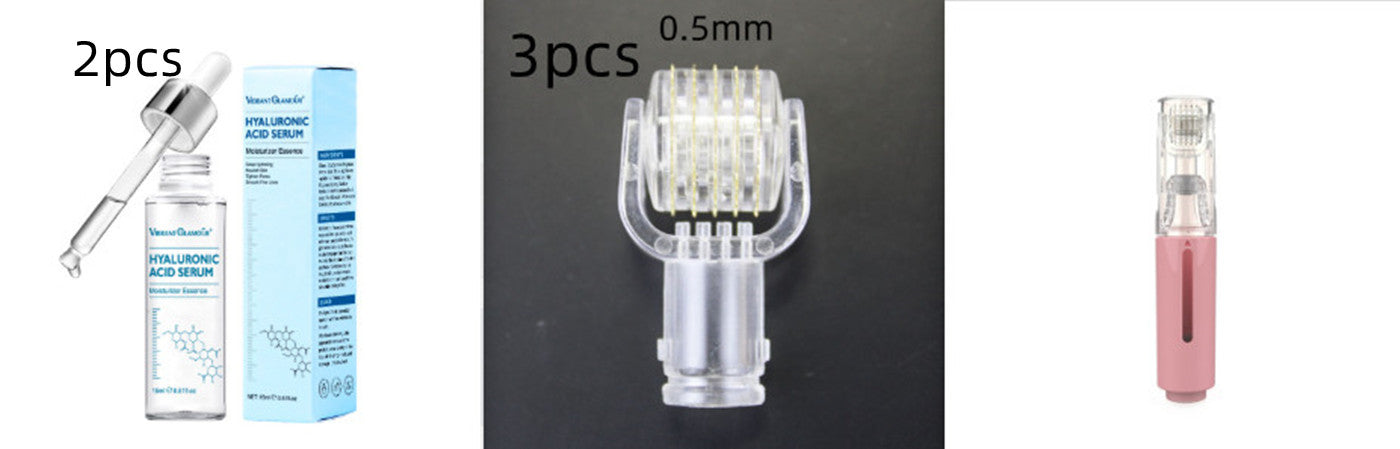 Organic and functional face mask serums and beauty tools for skin care with dropper and micro needle roller